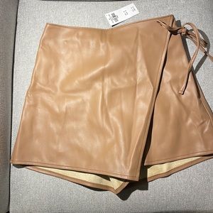 Abercrombie Vegan Leather Tie Skort